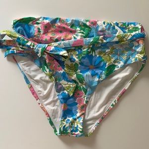 Eco tie-waist bikini bottom - fairy floral